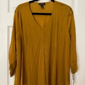 Alfani tunic blouse with front pleats.  Long sleeve size XL